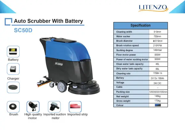 Auto Scrubber With Battery 210 rpm