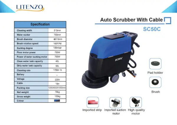 Auto Scrubber With Cable