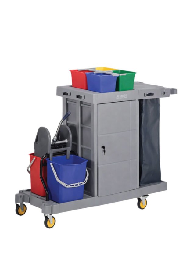 Janitor Cart With Double Bucket (murgan trolley with door)